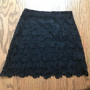 Express Black Lace Overlay Mini Skirt - Size 0 NWT